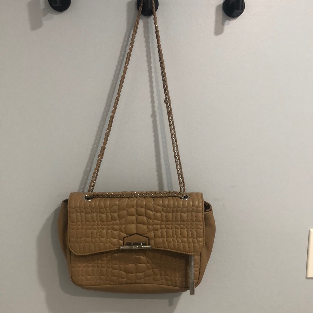Aimee Kestenberg tan quilted leather purse bag